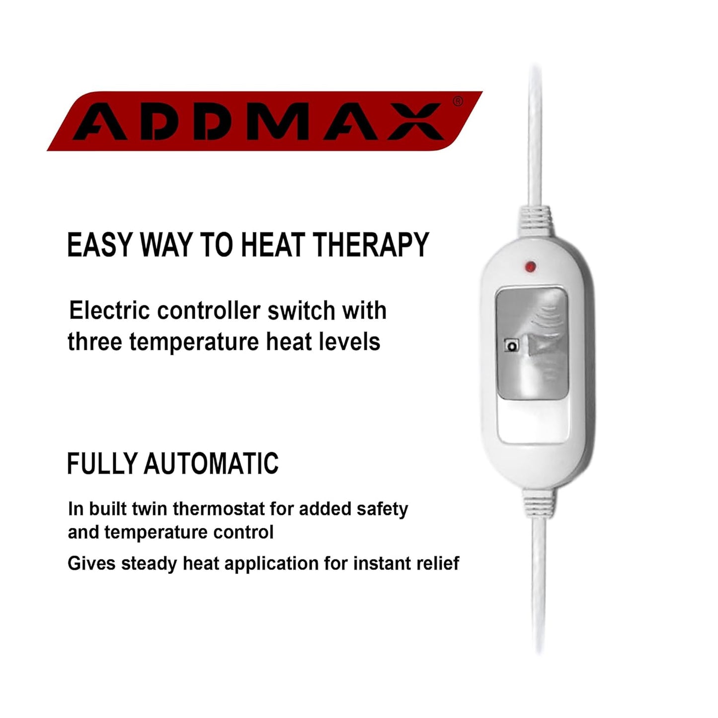 ADDMAX Electric Heating Pad - 3 Level Temperature Settings Heating Belt for Period Cramps (Dark Green) - Regular Size