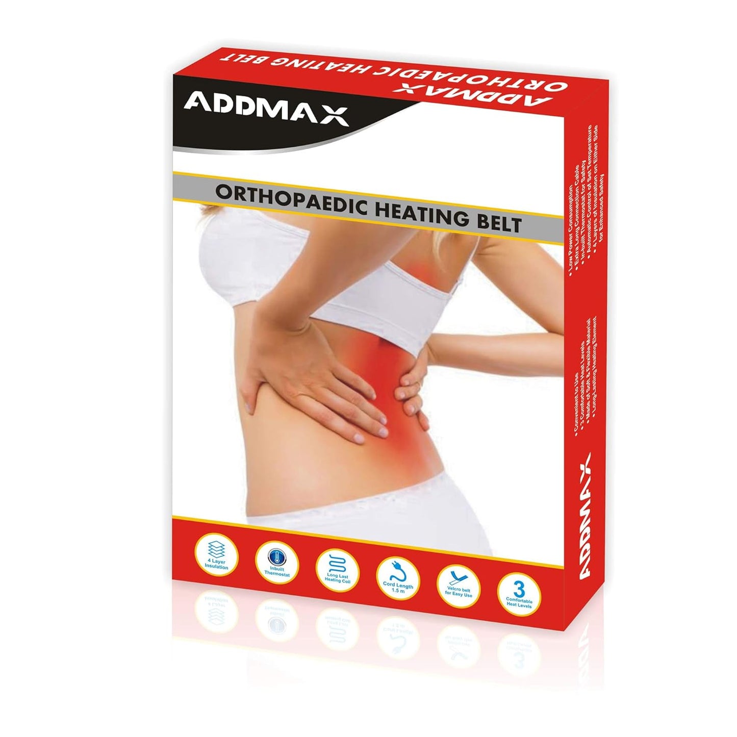 ADDMAX Electric Heating Pad - 3 Level Temperature Settings Heating Belt for Period Cramps (Teal Green) - Regular Size