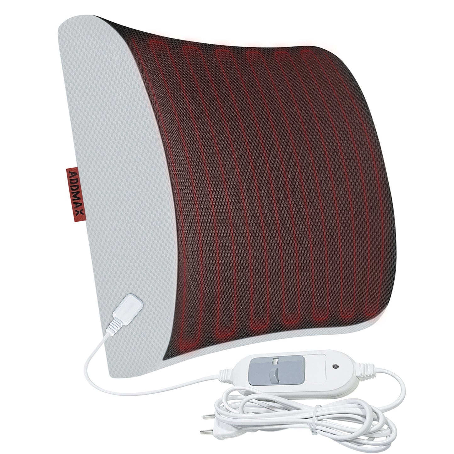 Addmax Heated Lumbar Support Pillow for Office Chair - 3 Adjustable Heat Level Back Support Cushion