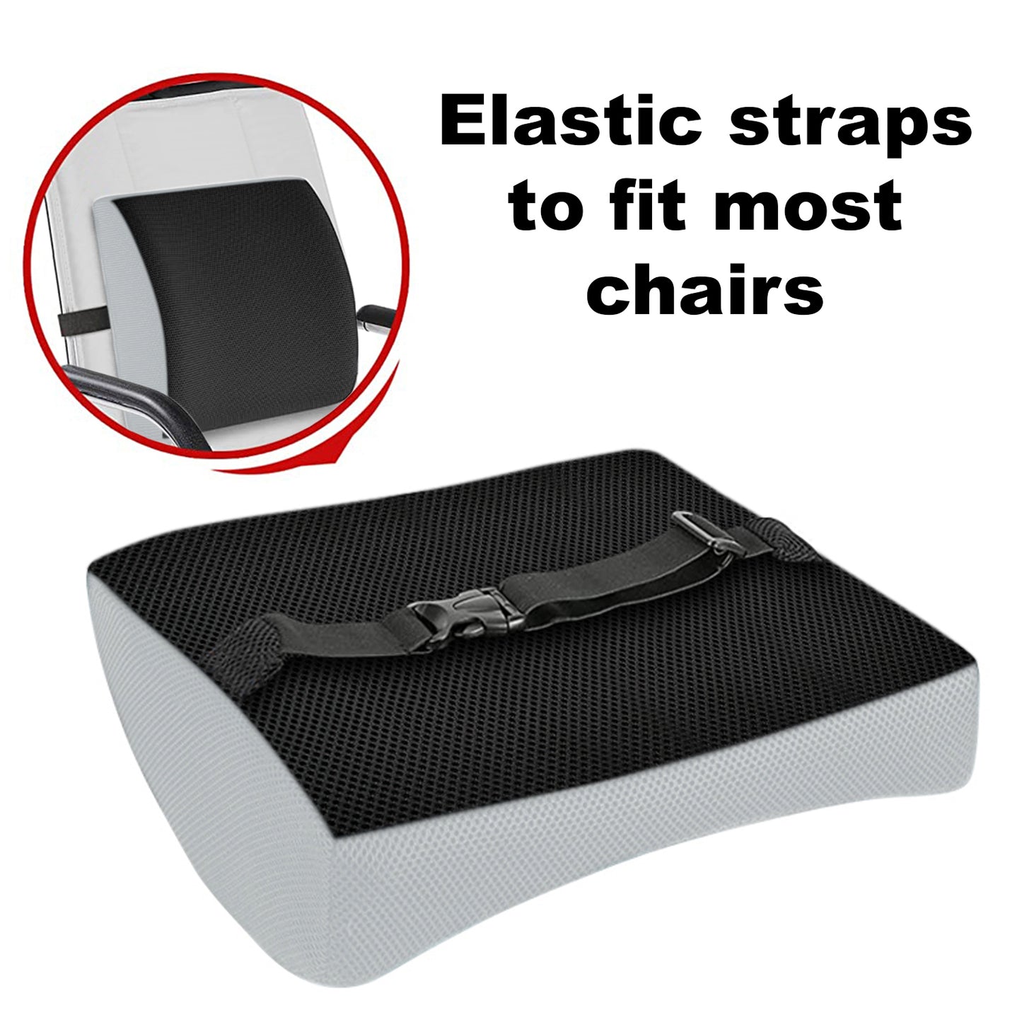 Addmax Heated Lumbar Support Pillow for Office Chair - 3 Adjustable Heat Level Back Support Cushion