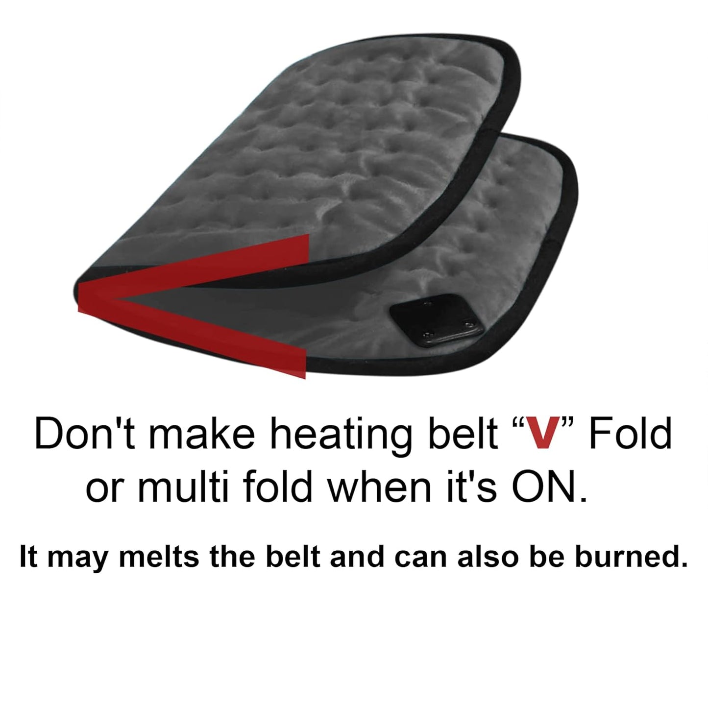 ADDMAX Electric Heating Pad - 3 Level Temperature Settings Heating Belt for Period Cramps (Dark Grey) - Regular Size