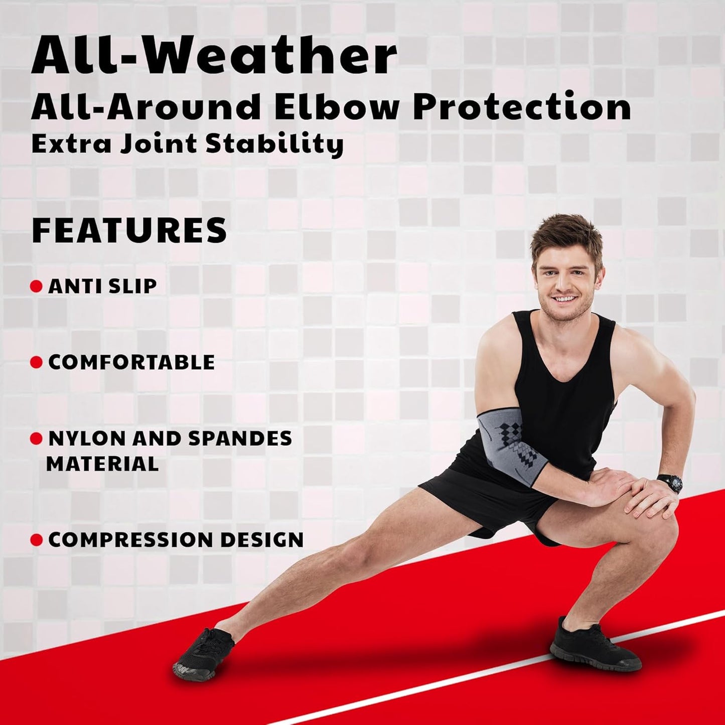 Addmax Elbow Sleeves - Elbow Support for Gym, Tennis , Golfers elbow compression sleeve - 1 Pair