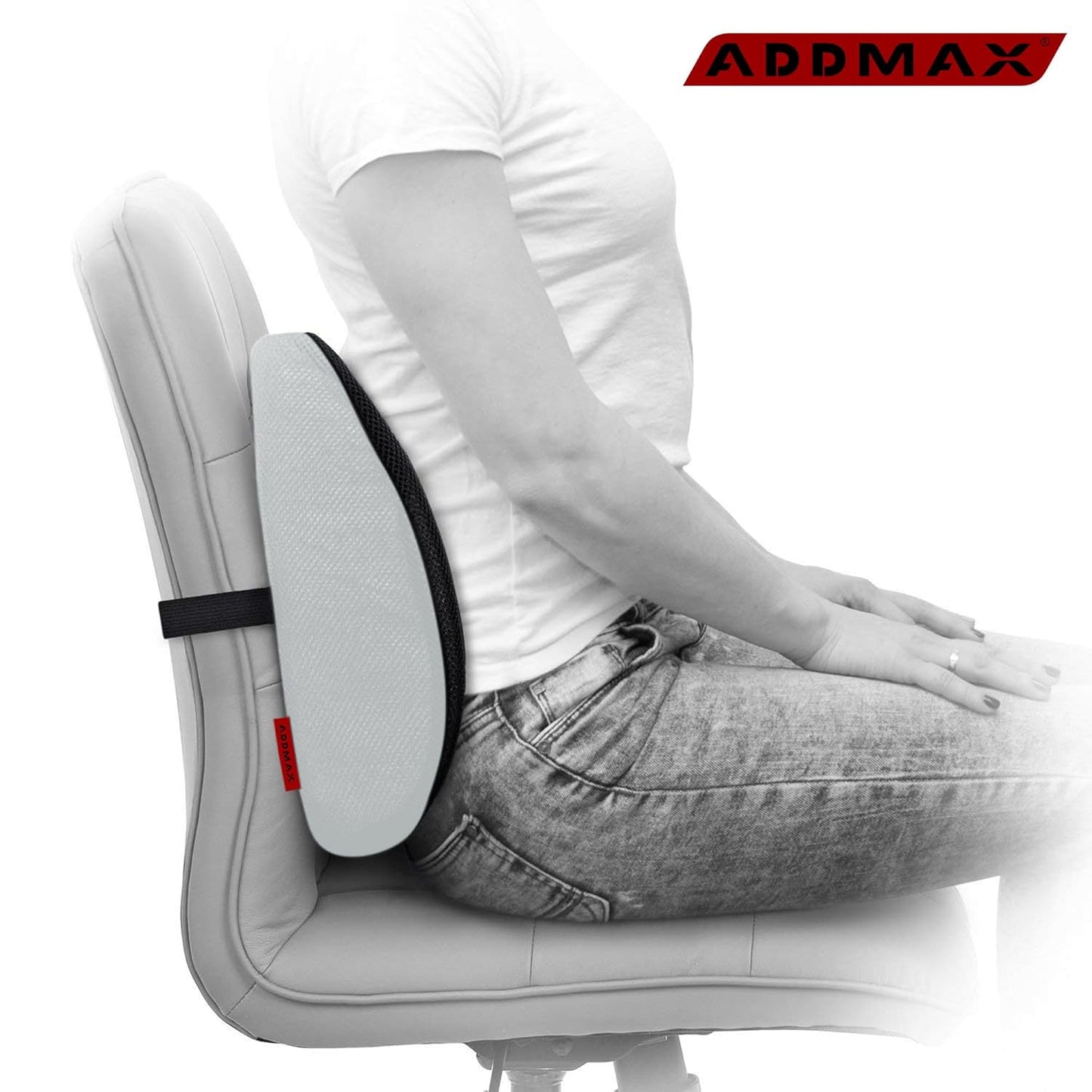 ADDMAX Orthopedic Back Rest Memory Foam Cushion Back Rest Support Pillow Lumbar Support