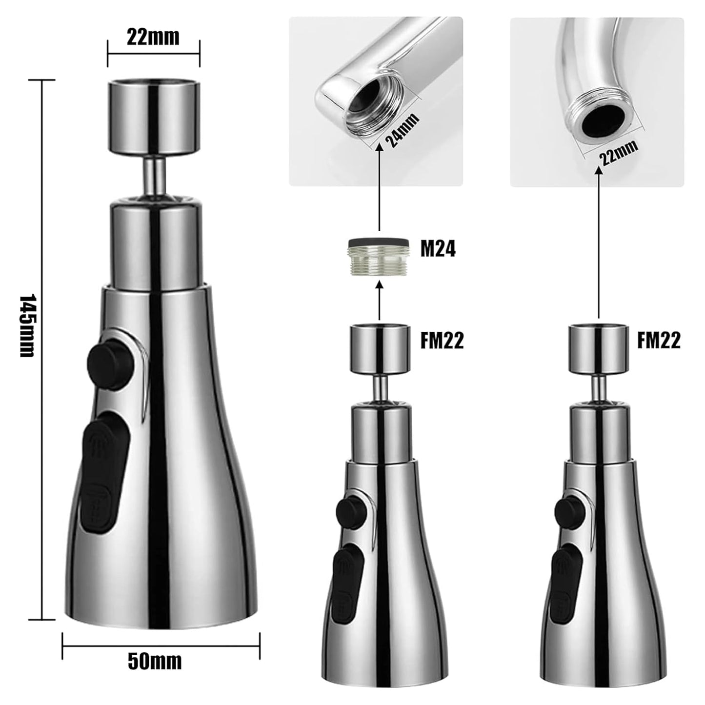 ADDMAX Universal Kitchen Faucet Tap Extender for Kitchen Sink