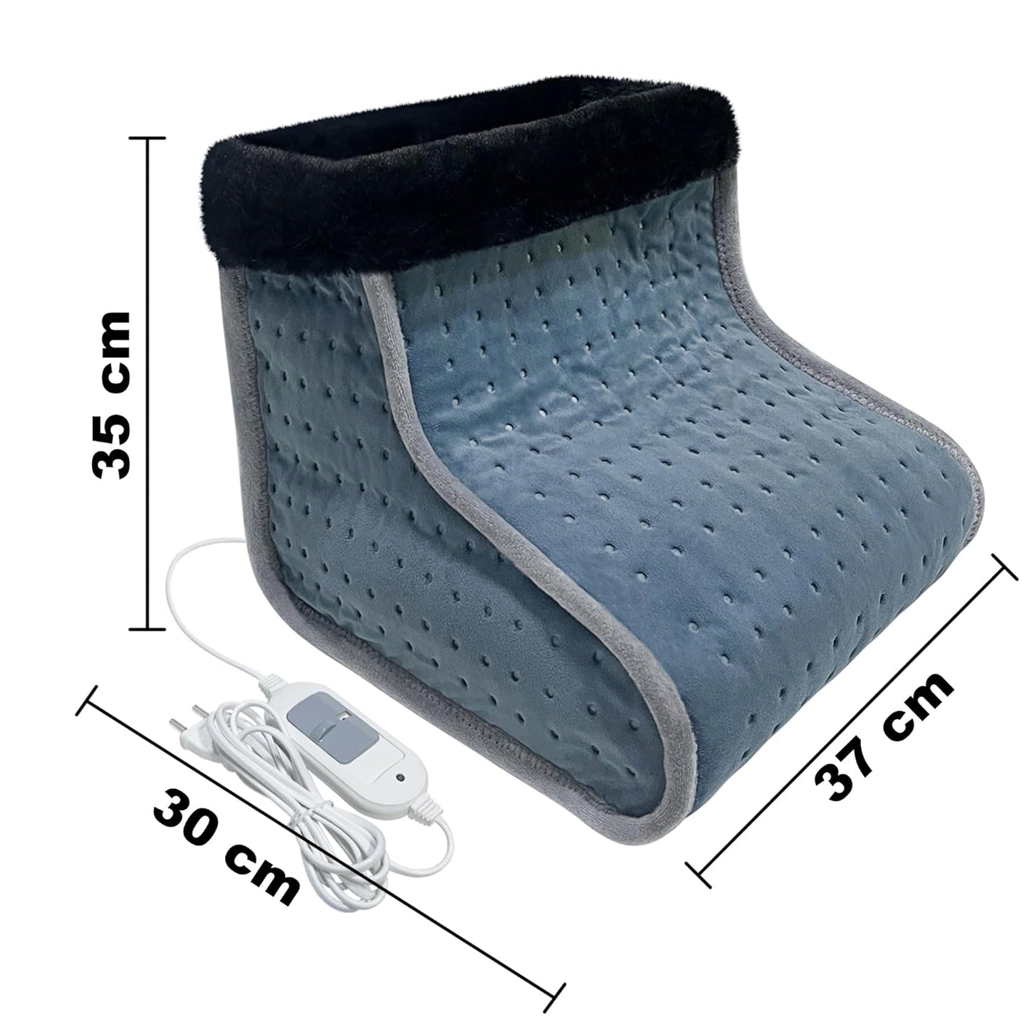 Addmax Electric Foot Warmer – Soft Flannel Heating Pad for Foot Pain Relief & Relaxation | 3 Heat Settings | Fast Heating, Overheat Protection | Universal Size Foot Warmer – Steel Blue