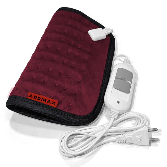 ADDMAX Electric Heating Pad - 3 Level Temperature Settings Heating Belt for Period Cramps (Wine) - Regular Size
