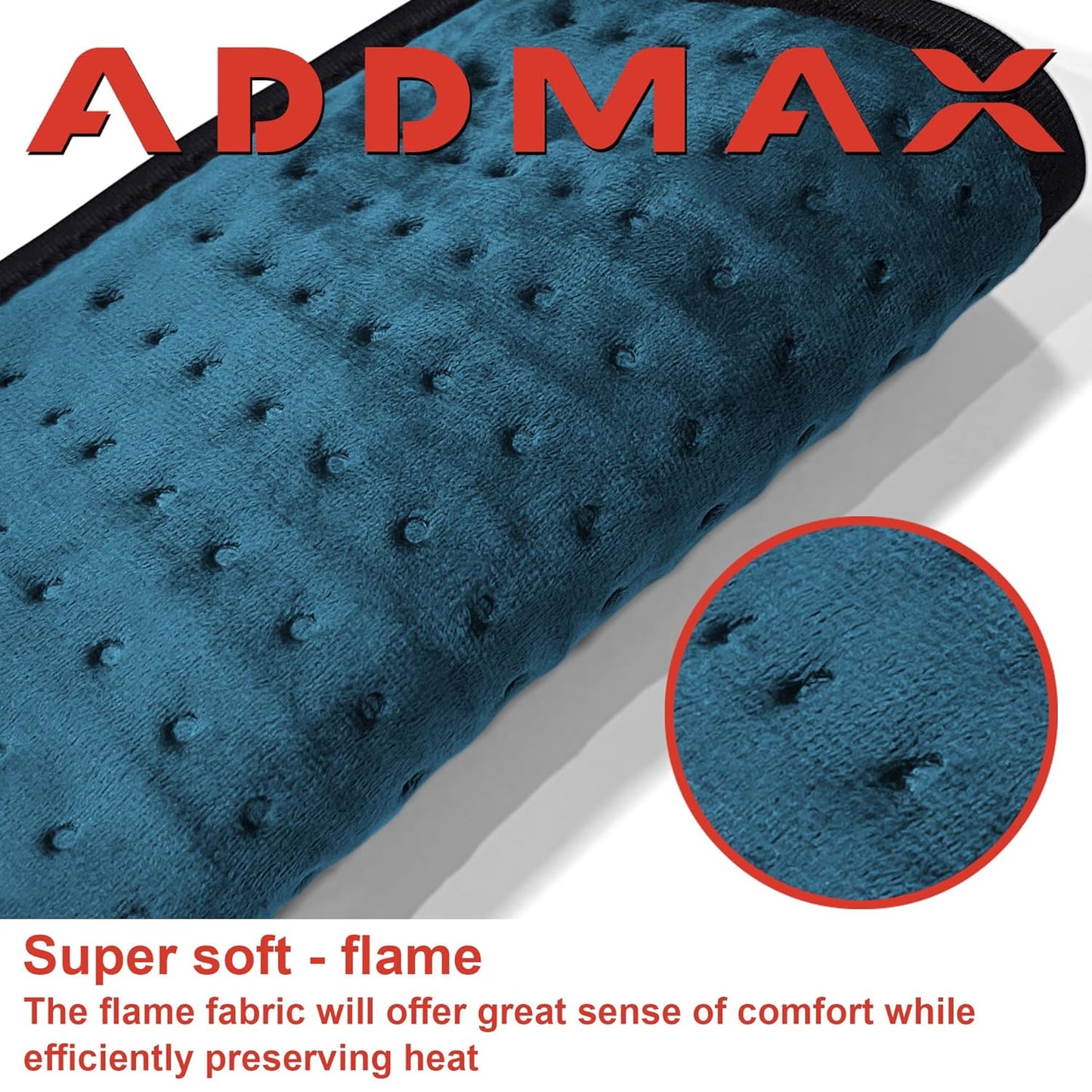 ADDMAX Electric Heating Pad - 3 Level Temperature Settings Heating Belt for Period Cramps  (Teal Green) - Regular Size
