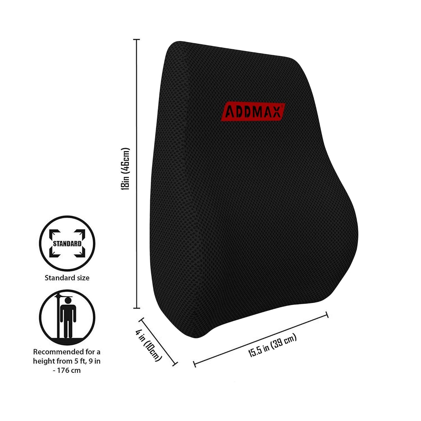 ADDMAX Orthopedic Lumbar Support Pillow Back Cushion with Memory Foam for Alleviates Lower Back Pain,Sciatica Pain Relief