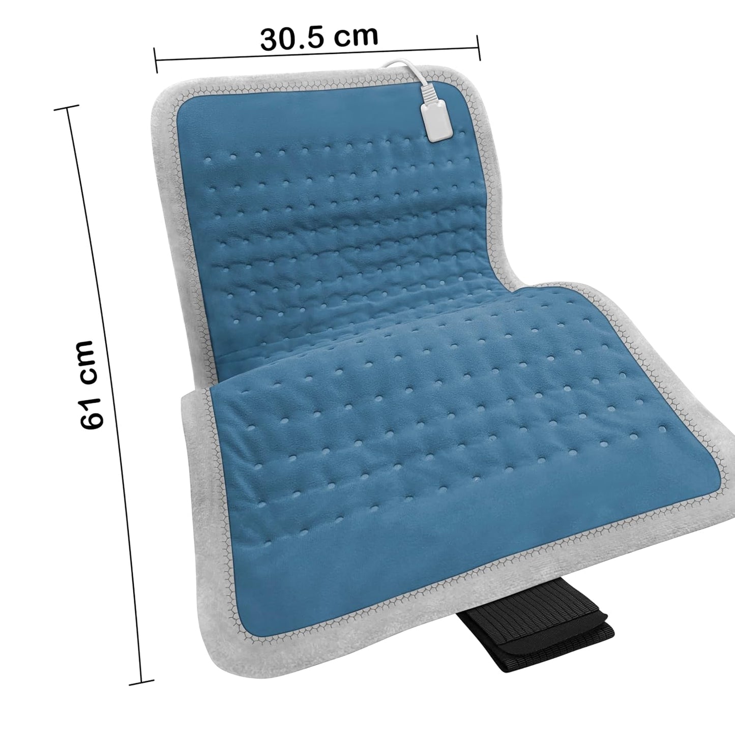 ADDMAX Heating Pad For Lower Back Pain & Period Cramps | XL Size | Analog Remote (Grey)