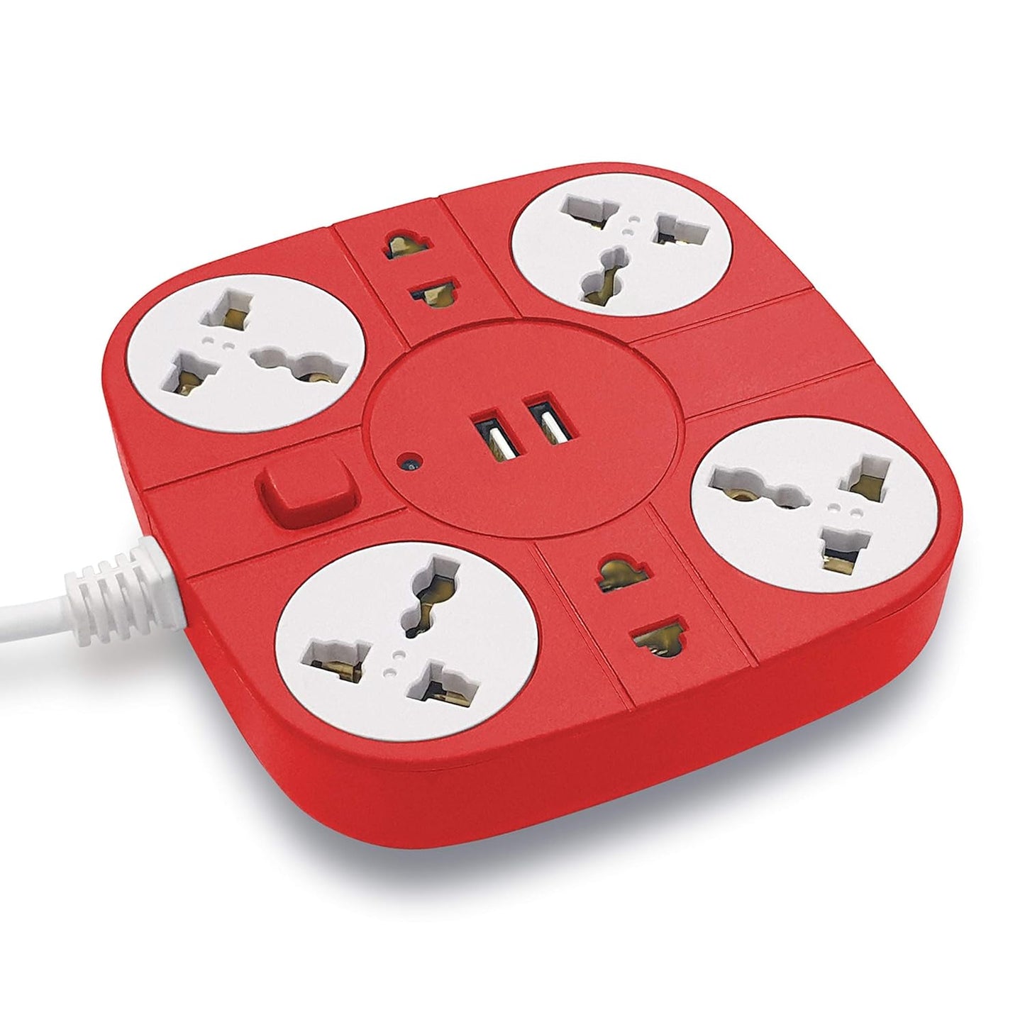 ADDMAX Extension Cord with USB Port – 10 Amp 220V-50/60Hz [6 Socket Outlet with 2 USB Port] [1.8 Meter Cord] Extension Board